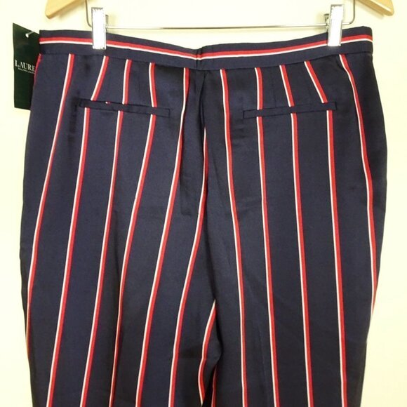 Ralph Lauren Cropped Pants Women's Size 10 Blue Silky Crepe Lightweight - Picture 5 of 7